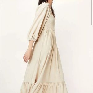 NastyGal Shirred Midi Dress